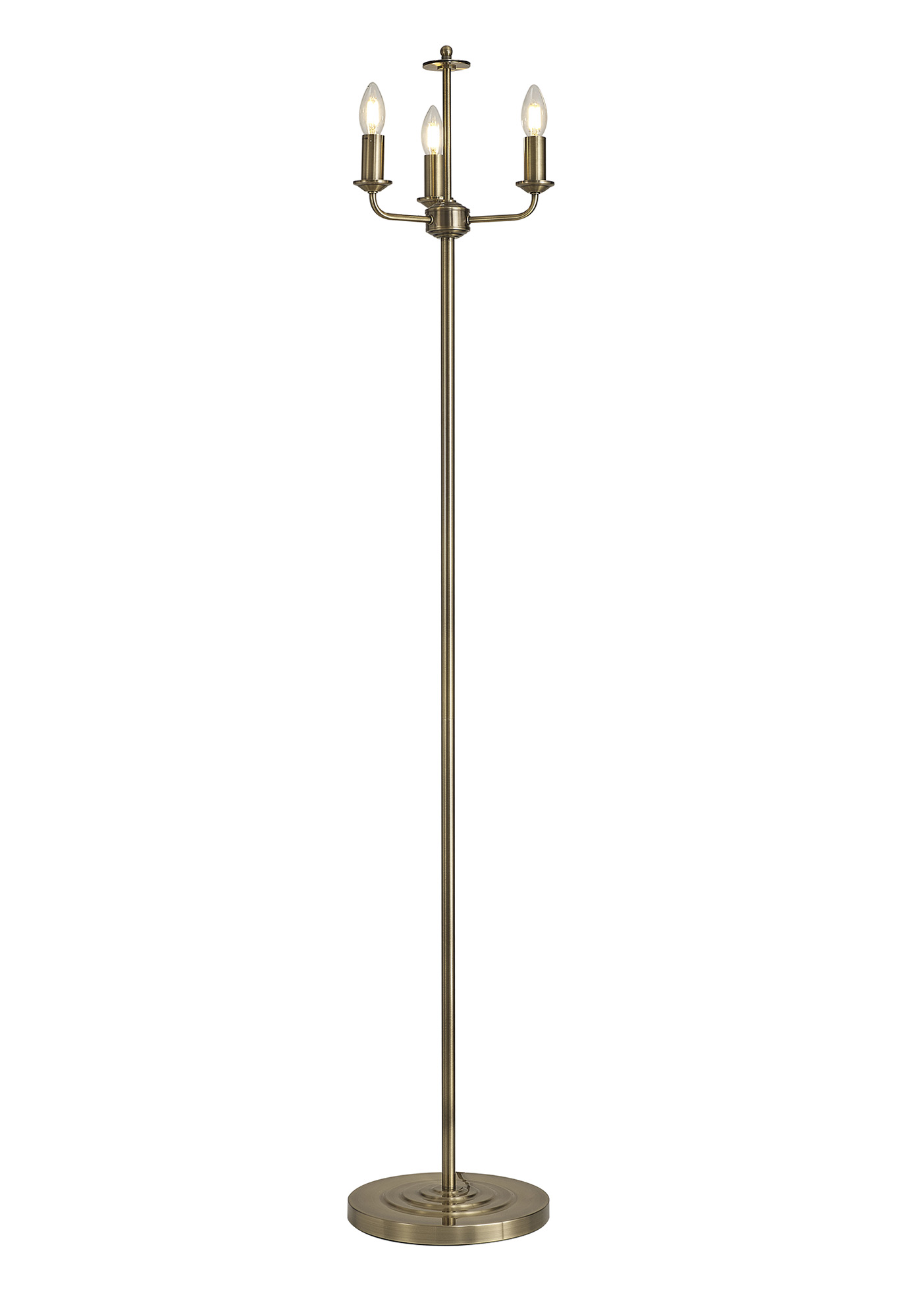 D0686  Banyan Switched Floor Lamp 3 Light Antique Brass